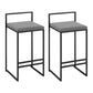 Modern Counter Stools Armless Wood Indoor Bar Stool with Footrest Grey 2 Piece Set Bar Stool(30"H) Clearhalo 'Bar Furniture' 'Bar Stools' 'bar_stools' 'furn' 'furn_bar_stools' 'furniture_bar_stools' 'Kitchen & Dining Furniture' 'kitchen&dining_furn' 'kitchen' 'kitchen_furn' Furniture' 4198238