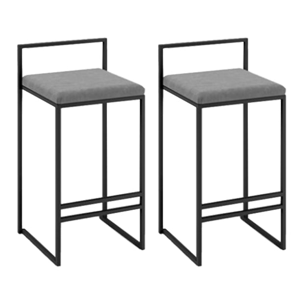 Modern Counter Stools Armless Wood Indoor Bar Stool with Footrest Grey 2 Piece Set Bar Stool(30"H) Clearhalo 'Bar Furniture' 'Bar Stools' 'bar_stools' 'furn' 'furn_bar_stools' 'furniture_bar_stools' 'Kitchen & Dining Furniture' 'kitchen&dining_furn' 'kitchen' 'kitchen_furn' Furniture' 4198238