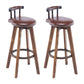 Modern Backrest Armless Counter Stool Wood Household Bar Stool with Cushion and Pedal Brown Brown 2 Piece Set Clearhalo 'Bar Furniture' 'Bar Stools' 'bar_stools' 'furn' 'furn_bar_stools' 'furniture_bar_stools' 'Kitchen & Dining Furniture' 'kitchen&dining_furn' 'kitchen' 'kitchen_furn' Furniture' 4198253