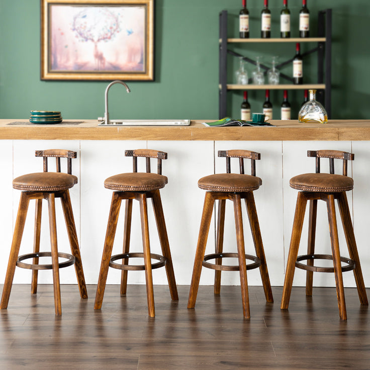 Modern Backrest Armless Counter Stool Wood Household Bar Stool with Cushion and Pedal Clearhalo 'Bar Furniture' 'Bar Stools' 'bar_stools' 'furn' 'furn_bar_stools' 'furniture_bar_stools' 'Kitchen & Dining Furniture' 'kitchen&dining_furn' 'kitchen' 'kitchen_furn' Furniture' 4198254