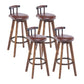 Modern Backrest Armless Counter Stool Wood Household Bar Stool with Cushion and Pedal Brown Brown 4 Piece Set Clearhalo 'Bar Furniture' 'Bar Stools' 'bar_stools' 'furn' 'furn_bar_stools' 'furniture_bar_stools' 'Kitchen & Dining Furniture' 'kitchen&dining_furn' 'kitchen' 'kitchen_furn' Furniture' 4198256