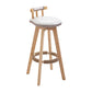 Modern Backrest Armless Counter Stool Wood Household Bar Stool with Cushion and Pedal White Natural 1 Piece Clearhalo 'Bar Furniture' 'Bar Stools' 'bar_stools' 'furn' 'furn_bar_stools' 'furniture_bar_stools' 'Kitchen & Dining Furniture' 'kitchen&dining_furn' 'kitchen' 'kitchen_furn' Furniture' 4198257