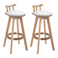 Modern Backrest Armless Counter Stool Wood Household Bar Stool with Cushion and Pedal White Natural 2 Piece Set Clearhalo 'Bar Furniture' 'Bar Stools' 'bar_stools' 'furn' 'furn_bar_stools' 'furniture_bar_stools' 'Kitchen & Dining Furniture' 'kitchen&dining_furn' 'kitchen' 'kitchen_furn' Furniture' 4198260