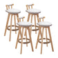 Modern Backrest Armless Counter Stool Wood Household Bar Stool with Cushion and Pedal White Natural 4 Piece Set Clearhalo 'Bar Furniture' 'Bar Stools' 'bar_stools' 'furn' 'furn_bar_stools' 'furniture_bar_stools' 'Kitchen & Dining Furniture' 'kitchen&dining_furn' 'kitchen' 'kitchen_furn' Furniture' 4198261