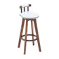 Modern Backrest Armless Counter Stool Wood Household Bar Stool with Cushion and Pedal White Brown 1 Piece Clearhalo 'Bar Furniture' 'Bar Stools' 'bar_stools' 'furn' 'furn_bar_stools' 'furniture_bar_stools' 'Kitchen & Dining Furniture' 'kitchen&dining_furn' 'kitchen' 'kitchen_furn' Furniture' 4198263