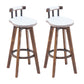 Modern Backrest Armless Counter Stool Wood Household Bar Stool with Cushion and Pedal White Brown 2 Piece Set Clearhalo 'Bar Furniture' 'Bar Stools' 'bar_stools' 'furn' 'furn_bar_stools' 'furniture_bar_stools' 'Kitchen & Dining Furniture' 'kitchen&dining_furn' 'kitchen' 'kitchen_furn' Furniture' 4198266
