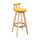 Modern Backrest Armless Counter Stool Wood Household Bar Stool with Cushion and Pedal Brown Natural 1 Piece Clearhalo 'Bar Furniture' 'Bar Stools' 'bar_stools' 'furn' 'furn_bar_stools' 'furniture_bar_stools' 'Kitchen & Dining Furniture' 'kitchen&dining_furn' 'kitchen' 'kitchen_furn' Furniture' 4198269