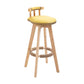 Modern Backrest Armless Counter Stool Wood Household Bar Stool with Cushion and Pedal Yellow Natural 1 Piece Clearhalo 'Bar Furniture' 'Bar Stools' 'bar_stools' 'furn' 'furn_bar_stools' 'furniture_bar_stools' 'Kitchen & Dining Furniture' 'kitchen&dining_furn' 'kitchen' 'kitchen_furn' Furniture' 4198272