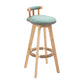 Modern Backrest Armless Counter Stool Wood Household Bar Stool with Cushion and Pedal Blackish Green Natural 1 Piece Clearhalo 'Bar Furniture' 'Bar Stools' 'bar_stools' 'furn' 'furn_bar_stools' 'furniture_bar_stools' 'Kitchen & Dining Furniture' 'kitchen&dining_furn' 'kitchen' 'kitchen_furn' Furniture' 4198275