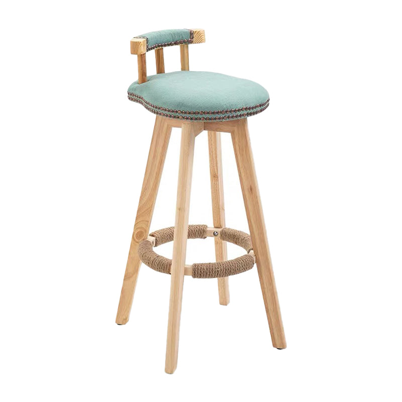 Modern Backrest Armless Counter Stool Wood Household Bar Stool with Cushion and Pedal Blackish Green Natural 1 Piece Clearhalo 'Bar Furniture' 'Bar Stools' 'bar_stools' 'furn' 'furn_bar_stools' 'furniture_bar_stools' 'Kitchen & Dining Furniture' 'kitchen&dining_furn' 'kitchen' 'kitchen_furn' Furniture' 4198275