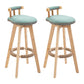 Modern Backrest Armless Counter Stool Wood Household Bar Stool with Cushion and Pedal Blackish Green Natural 2 Piece Set Clearhalo 'Bar Furniture' 'Bar Stools' 'bar_stools' 'furn' 'furn_bar_stools' 'furniture_bar_stools' 'Kitchen & Dining Furniture' 'kitchen&dining_furn' 'kitchen' 'kitchen_furn' Furniture' 4198276