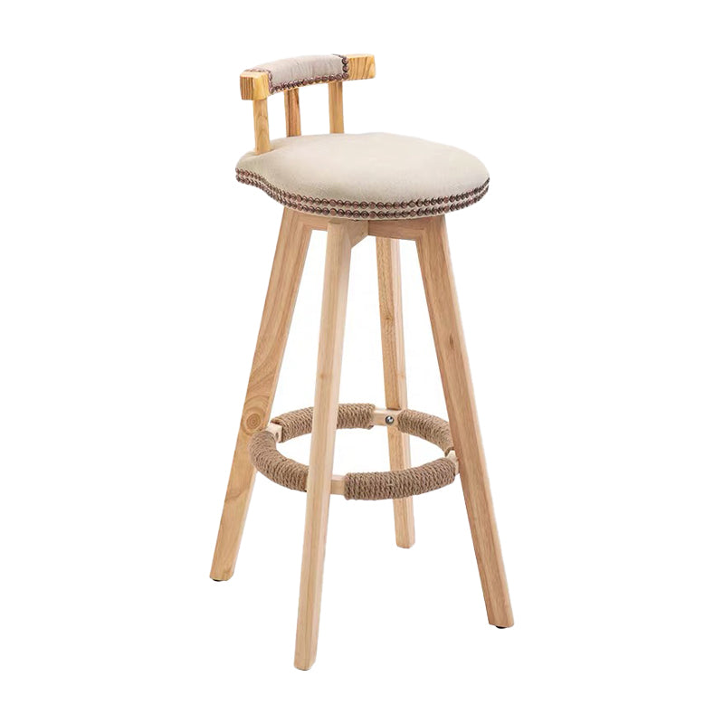 Modern Backrest Armless Counter Stool Wood Household Bar Stool with Cushion and Pedal Grey Natural 1 Piece Clearhalo 'Bar Furniture' 'Bar Stools' 'bar_stools' 'furn' 'furn_bar_stools' 'furniture_bar_stools' 'Kitchen & Dining Furniture' 'kitchen&dining_furn' 'kitchen' 'kitchen_furn' Furniture' 4198278