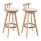 Modern Backrest Armless Counter Stool Wood Household Bar Stool with Cushion and Pedal Grey Natural 2 Piece Set Clearhalo 'Bar Furniture' 'Bar Stools' 'bar_stools' 'furn' 'furn_bar_stools' 'furniture_bar_stools' 'Kitchen & Dining Furniture' 'kitchen&dining_furn' 'kitchen' 'kitchen_furn' Furniture' 4198279