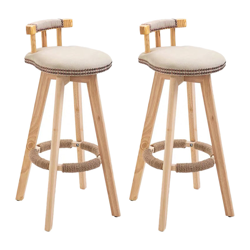 Modern Backrest Armless Counter Stool Wood Household Bar Stool with Cushion and Pedal Grey Natural 2 Piece Set Clearhalo 'Bar Furniture' 'Bar Stools' 'bar_stools' 'furn' 'furn_bar_stools' 'furniture_bar_stools' 'Kitchen & Dining Furniture' 'kitchen&dining_furn' 'kitchen' 'kitchen_furn' Furniture' 4198279