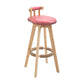 Modern Backrest Armless Counter Stool Wood Household Bar Stool with Cushion and Pedal Red Natural 1 Piece Clearhalo 'Bar Furniture' 'Bar Stools' 'bar_stools' 'furn' 'furn_bar_stools' 'furniture_bar_stools' 'Kitchen & Dining Furniture' 'kitchen&dining_furn' 'kitchen' 'kitchen_furn' Furniture' 4198281