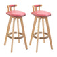 Modern Backrest Armless Counter Stool Wood Household Bar Stool with Cushion and Pedal Red Natural 2 Piece Set Clearhalo 'Bar Furniture' 'Bar Stools' 'bar_stools' 'furn' 'furn_bar_stools' 'furniture_bar_stools' 'Kitchen & Dining Furniture' 'kitchen&dining_furn' 'kitchen' 'kitchen_furn' Furniture' 4198282