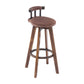 Modern Backrest Armless Counter Stool Wood Household Bar Stool with Cushion and Pedal Coffee Brown 1 Piece Clearhalo 'Bar Furniture' 'Bar Stools' 'bar_stools' 'furn' 'furn_bar_stools' 'furniture_bar_stools' 'Kitchen & Dining Furniture' 'kitchen&dining_furn' 'kitchen' 'kitchen_furn' Furniture' 4198284