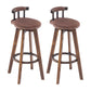 Modern Backrest Armless Counter Stool Wood Household Bar Stool with Cushion and Pedal Coffee Brown 2 Piece Set Clearhalo 'Bar Furniture' 'Bar Stools' 'bar_stools' 'furn' 'furn_bar_stools' 'furniture_bar_stools' 'Kitchen & Dining Furniture' 'kitchen&dining_furn' 'kitchen' 'kitchen_furn' Furniture' 4198285