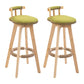 Modern Backrest Armless Counter Stool Wood Household Bar Stool with Cushion and Pedal Blue Natural 2 Piece Set Clearhalo 'Bar Furniture' 'Bar Stools' 'bar_stools' 'furn' 'furn_bar_stools' 'furniture_bar_stools' 'Kitchen & Dining Furniture' 'kitchen&dining_furn' 'kitchen' 'kitchen_furn' Furniture' 4198288