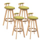 Modern Backrest Armless Counter Stool Wood Household Bar Stool with Cushion and Pedal Blue Natural 4 Piece Set Clearhalo 'Bar Furniture' 'Bar Stools' 'bar_stools' 'furn' 'furn_bar_stools' 'furniture_bar_stools' 'Kitchen & Dining Furniture' 'kitchen&dining_furn' 'kitchen' 'kitchen_furn' Furniture' 4198289