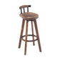 Modern Backrest Armless Counter Stool Wood Household Bar Stool with Cushion and Pedal Gold-Black Brown 1 Piece Clearhalo 'Bar Furniture' 'Bar Stools' 'bar_stools' 'furn' 'furn_bar_stools' 'furniture_bar_stools' 'Kitchen & Dining Furniture' 'kitchen&dining_furn' 'kitchen' 'kitchen_furn' Furniture' 4198290