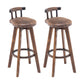 Modern Backrest Armless Counter Stool Wood Household Bar Stool with Cushion and Pedal Gold-Black Brown 2 Piece Set Clearhalo 'Bar Furniture' 'Bar Stools' 'bar_stools' 'furn' 'furn_bar_stools' 'furniture_bar_stools' 'Kitchen & Dining Furniture' 'kitchen&dining_furn' 'kitchen' 'kitchen_furn' Furniture' 4198291