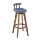 Modern Backrest Armless Counter Stool Wood Household Bar Stool with Cushion and Pedal Grey Brown 1 Piece Clearhalo 'Bar Furniture' 'Bar Stools' 'bar_stools' 'furn' 'furn_bar_stools' 'furniture_bar_stools' 'Kitchen & Dining Furniture' 'kitchen&dining_furn' 'kitchen' 'kitchen_furn' Furniture' 4198293