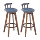 Modern Backrest Armless Counter Stool Wood Household Bar Stool with Cushion and Pedal Grey Brown 2 Piece Set Clearhalo 'Bar Furniture' 'Bar Stools' 'bar_stools' 'furn' 'furn_bar_stools' 'furniture_bar_stools' 'Kitchen & Dining Furniture' 'kitchen&dining_furn' 'kitchen' 'kitchen_furn' Furniture' 4198294
