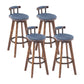 Modern Backrest Armless Counter Stool Wood Household Bar Stool with Cushion and Pedal Grey Brown 4 Piece Set Clearhalo 'Bar Furniture' 'Bar Stools' 'bar_stools' 'furn' 'furn_bar_stools' 'furniture_bar_stools' 'Kitchen & Dining Furniture' 'kitchen&dining_furn' 'kitchen' 'kitchen_furn' Furniture' 4198295
