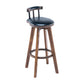 Modern Backrest Armless Counter Stool Wood Household Bar Stool with Cushion and Pedal Black Brown 1 Piece Clearhalo 'Bar Furniture' 'Bar Stools' 'bar_stools' 'furn' 'furn_bar_stools' 'furniture_bar_stools' 'Kitchen & Dining Furniture' 'kitchen&dining_furn' 'kitchen' 'kitchen_furn' Furniture' 4198296