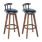 Modern Backrest Armless Counter Stool Wood Household Bar Stool with Cushion and Pedal Black Brown 2 Piece Set Clearhalo 'Bar Furniture' 'Bar Stools' 'bar_stools' 'furn' 'furn_bar_stools' 'furniture_bar_stools' 'Kitchen & Dining Furniture' 'kitchen&dining_furn' 'kitchen' 'kitchen_furn' Furniture' 4198297