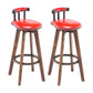 Modern Backrest Armless Counter Stool Wood Household Bar Stool with Cushion and Pedal Red Brown 2 Piece Set Clearhalo 'Bar Furniture' 'Bar Stools' 'bar_stools' 'furn' 'furn_bar_stools' 'furniture_bar_stools' 'Kitchen & Dining Furniture' 'kitchen&dining_furn' 'kitchen' 'kitchen_furn' Furniture' 4198300