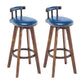 Modern Backrest Armless Counter Stool Wood Household Bar Stool with Cushion and Pedal Blue Brown 2 Piece Set Clearhalo 'Bar Furniture' 'Bar Stools' 'bar_stools' 'furn' 'furn_bar_stools' 'furniture_bar_stools' 'Kitchen & Dining Furniture' 'kitchen&dining_furn' 'kitchen' 'kitchen_furn' Furniture' 4198303