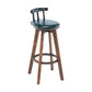 Modern Backrest Armless Counter Stool Wood Household Bar Stool with Cushion and Pedal Blackish Green Brown 1 Piece Clearhalo 'Bar Furniture' 'Bar Stools' 'bar_stools' 'furn' 'furn_bar_stools' 'furniture_bar_stools' 'Kitchen & Dining Furniture' 'kitchen&dining_furn' 'kitchen' 'kitchen_furn' Furniture' 4198305