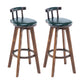 Modern Backrest Armless Counter Stool Wood Household Bar Stool with Cushion and Pedal Blackish Green Brown 2 Piece Set Clearhalo 'Bar Furniture' 'Bar Stools' 'bar_stools' 'furn' 'furn_bar_stools' 'furniture_bar_stools' 'Kitchen & Dining Furniture' 'kitchen&dining_furn' 'kitchen' 'kitchen_furn' Furniture' 4198306