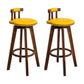 Modern Backrest Armless Counter Stool Wood Household Bar Stool with Cushion and Pedal Yellow Brown 2 Piece Set Clearhalo 'Bar Furniture' 'Bar Stools' 'bar_stools' 'furn' 'furn_bar_stools' 'furniture_bar_stools' 'Kitchen & Dining Furniture' 'kitchen&dining_furn' 'kitchen' 'kitchen_furn' Furniture' 4198309