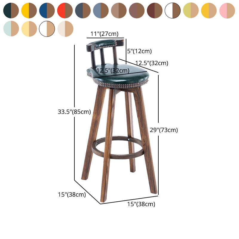 Modern Backrest Armless Counter Stool Wood Household Bar Stool with Cushion and Pedal Clearhalo 'Bar Furniture' 'Bar Stools' 'bar_stools' 'furn' 'furn_bar_stools' 'furniture_bar_stools' 'Kitchen & Dining Furniture' 'kitchen&dining_furn' 'kitchen' 'kitchen_furn' Furniture' 4198311