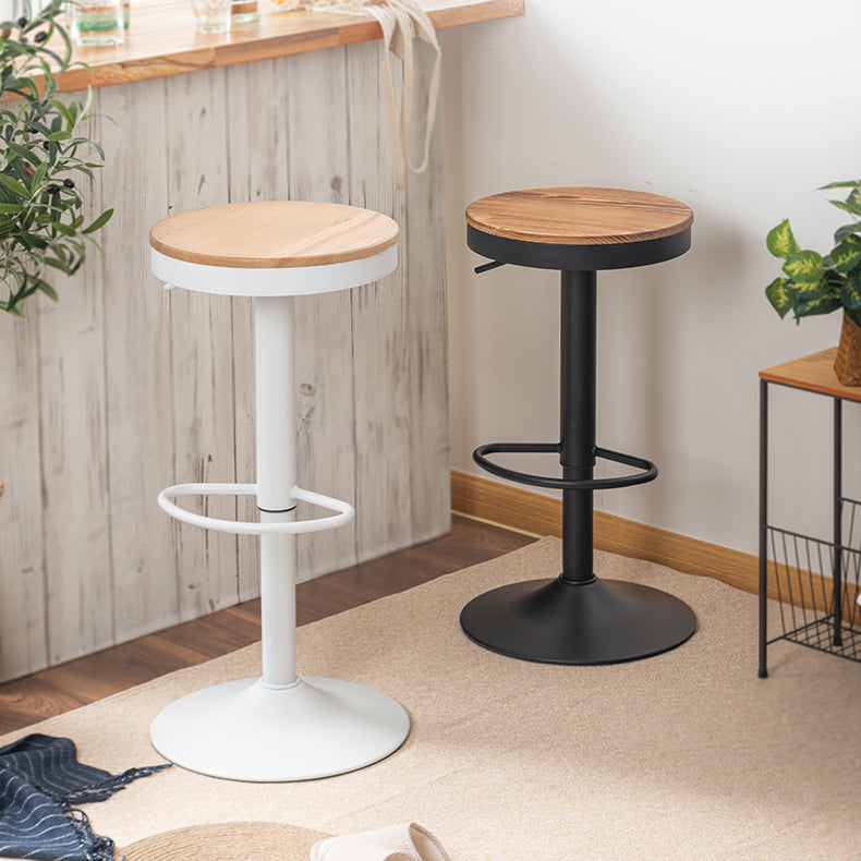 Modern Adjustable Counter Stools Armless Wood Indoor Bar Stool with Footrest Clearhalo 'Bar Furniture' 'Bar Stools' 'bar_stools' 'furn' 'furn_bar_stools' 'furniture_bar_stools' 'Kitchen & Dining Furniture' 'kitchen&dining_furn' 'kitchen' 'kitchen_furn' Furniture' 4198315
