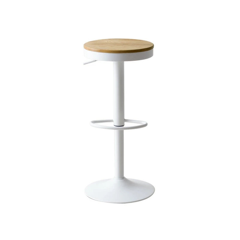 Modern Adjustable Counter Stools Armless Wood Indoor Bar Stool with Footrest White Clearhalo 'Bar Furniture' 'Bar Stools' 'bar_stools' 'furn' 'furn_bar_stools' 'furniture_bar_stools' 'Kitchen & Dining Furniture' 'kitchen&dining_furn' 'kitchen' 'kitchen_furn' Furniture' 4198317