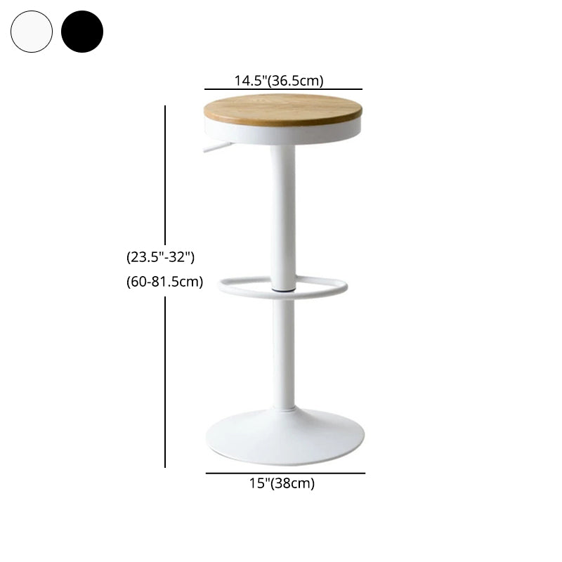Modern Adjustable Counter Stools Armless Wood Indoor Bar Stool with Footrest Clearhalo 'Bar Furniture' 'Bar Stools' 'bar_stools' 'furn' 'furn_bar_stools' 'furniture_bar_stools' 'Kitchen & Dining Furniture' 'kitchen&dining_furn' 'kitchen' 'kitchen_furn' Furniture' 4198321