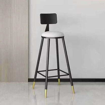 Contemporary Counter Stools Armless Upholstered Indoor Bar Stool Stainless Steel Base White 1 Piece Clearhalo 'Bar Furniture' 'Bar Stools' 'bar_stools' 'furn' 'furn_bar_stools' 'furniture_bar_stools' 'Kitchen & Dining Furniture' 'kitchen&dining_furn' 'kitchen' 'kitchen_furn' Furniture' 4198323
