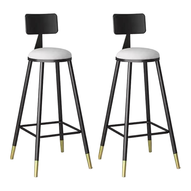 Contemporary Counter Stools Armless Upholstered Indoor Bar Stool Stainless Steel Base White 2 Piece Set Clearhalo 'Bar Furniture' 'Bar Stools' 'bar_stools' 'furn' 'furn_bar_stools' 'furniture_bar_stools' 'Kitchen & Dining Furniture' 'kitchen&dining_furn' 'kitchen' 'kitchen_furn' Furniture' 4198324
