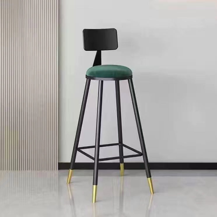 Contemporary Counter Stools Armless Upholstered Indoor Bar Stool Stainless Steel Base Green 1 Piece Clearhalo 'Bar Furniture' 'Bar Stools' 'bar_stools' 'furn' 'furn_bar_stools' 'furniture_bar_stools' 'Kitchen & Dining Furniture' 'kitchen&dining_furn' 'kitchen' 'kitchen_furn' Furniture' 4198328