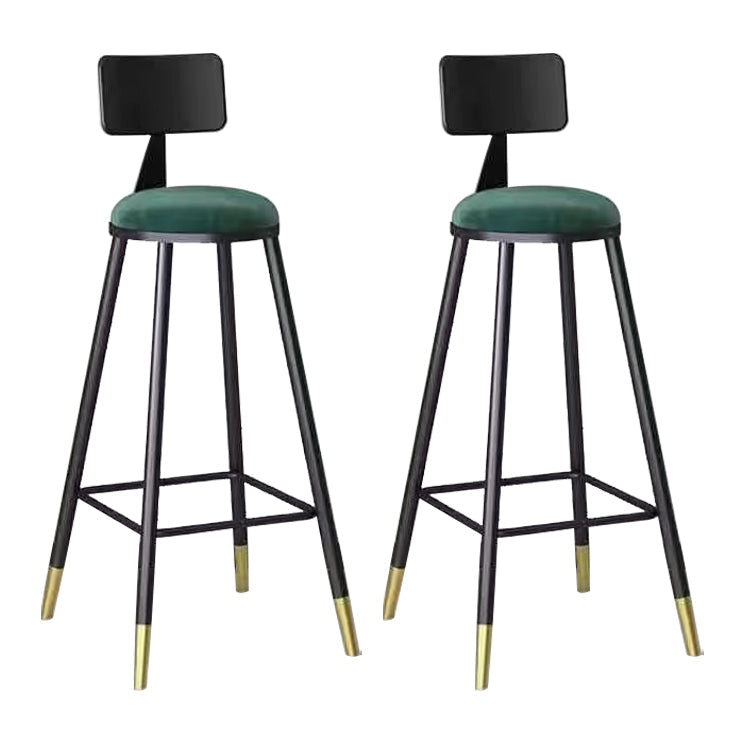 Contemporary Counter Stools Armless Upholstered Indoor Bar Stool Stainless Steel Base Green 2 Piece Set Clearhalo 'Bar Furniture' 'Bar Stools' 'bar_stools' 'furn' 'furn_bar_stools' 'furniture_bar_stools' 'Kitchen & Dining Furniture' 'kitchen&dining_furn' 'kitchen' 'kitchen_furn' Furniture' 4198330