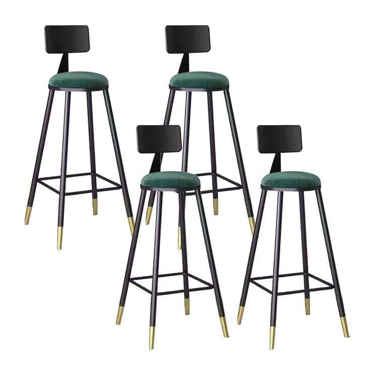 Contemporary Counter Stools Armless Upholstered Indoor Bar Stool Stainless Steel Base Green 4 Piece Set Clearhalo 'Bar Furniture' 'Bar Stools' 'bar_stools' 'furn' 'furn_bar_stools' 'furniture_bar_stools' 'Kitchen & Dining Furniture' 'kitchen&dining_furn' 'kitchen' 'kitchen_furn' Furniture' 4198332