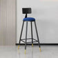 Contemporary Counter Stools Armless Upholstered Indoor Bar Stool Stainless Steel Base Blue 1 Piece Clearhalo 'Bar Furniture' 'Bar Stools' 'bar_stools' 'furn' 'furn_bar_stools' 'furniture_bar_stools' 'Kitchen & Dining Furniture' 'kitchen&dining_furn' 'kitchen' 'kitchen_furn' Furniture' 4198334