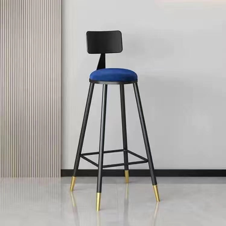 Contemporary Counter Stools Armless Upholstered Indoor Bar Stool Stainless Steel Base Blue 1 Piece Clearhalo 'Bar Furniture' 'Bar Stools' 'bar_stools' 'furn' 'furn_bar_stools' 'furniture_bar_stools' 'Kitchen & Dining Furniture' 'kitchen&dining_furn' 'kitchen' 'kitchen_furn' Furniture' 4198334