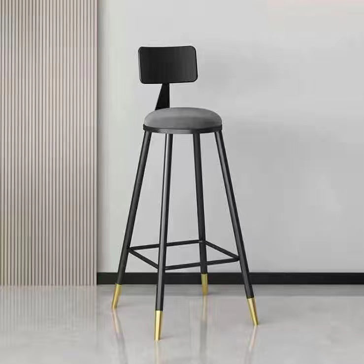 Contemporary Counter Stools Armless Upholstered Indoor Bar Stool Stainless Steel Base Gray 1 Piece Clearhalo 'Bar Furniture' 'Bar Stools' 'bar_stools' 'furn' 'furn_bar_stools' 'furniture_bar_stools' 'Kitchen & Dining Furniture' 'kitchen&dining_furn' 'kitchen' 'kitchen_furn' Furniture' 4198338