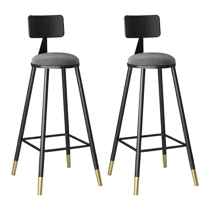 Contemporary Counter Stools Armless Upholstered Indoor Bar Stool Stainless Steel Base Gray 2 Piece Set Clearhalo 'Bar Furniture' 'Bar Stools' 'bar_stools' 'furn' 'furn_bar_stools' 'furniture_bar_stools' 'Kitchen & Dining Furniture' 'kitchen&dining_furn' 'kitchen' 'kitchen_furn' Furniture' 4198339