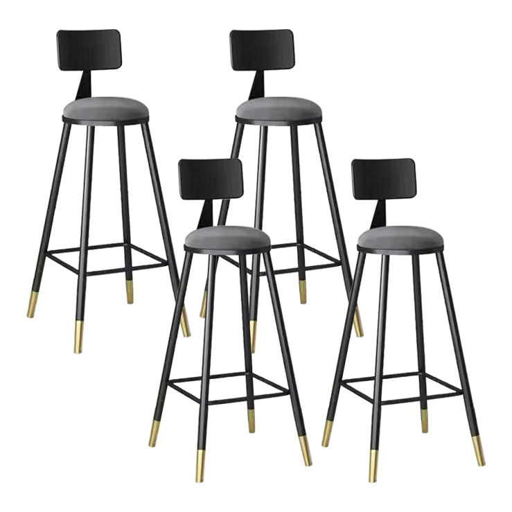 Contemporary Counter Stools Armless Upholstered Indoor Bar Stool Stainless Steel Base Gray 4 Piece Set Clearhalo 'Bar Furniture' 'Bar Stools' 'bar_stools' 'furn' 'furn_bar_stools' 'furniture_bar_stools' 'Kitchen & Dining Furniture' 'kitchen&dining_furn' 'kitchen' 'kitchen_furn' Furniture' 4198340